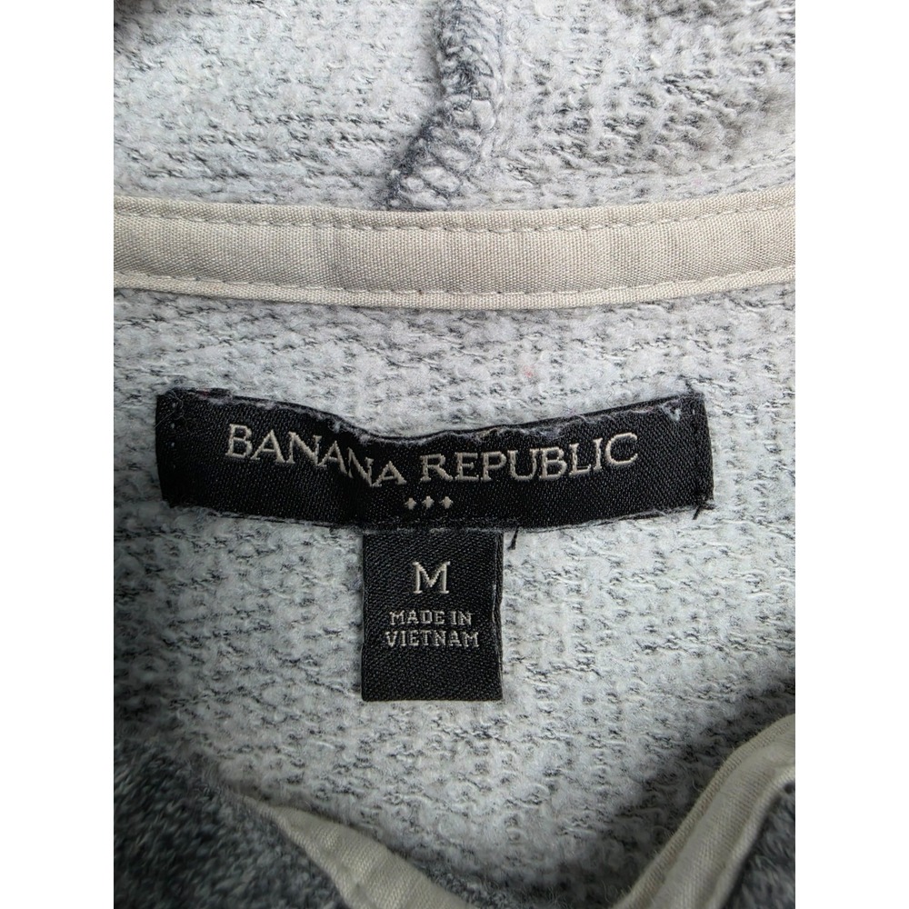 Banana Republic Hoodie Men's Medium Gray Cotton Fleece Lined Long Sleeve Casual - Picture 4 of 7